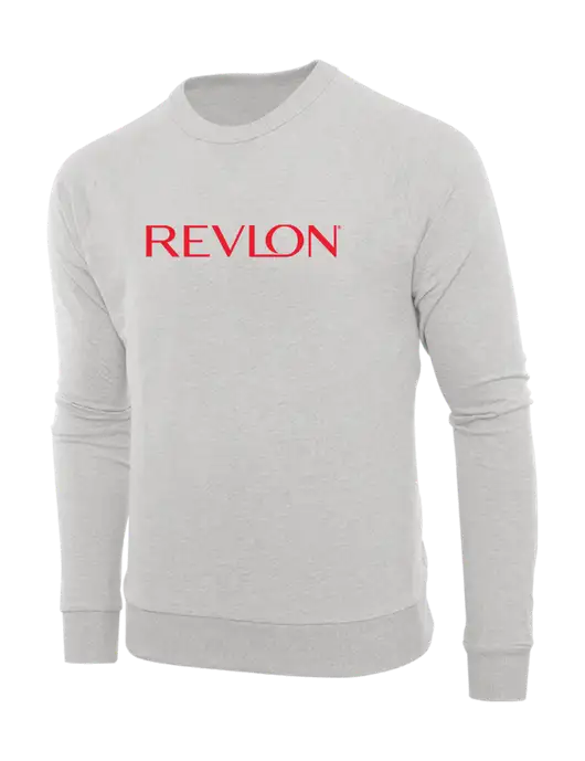 Allmade Granite Grey Heather Organic French Terry Crewneck Sweatshirt w/Revlon Logo
