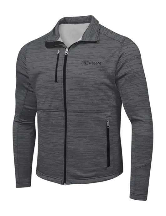 Dark Grey Digi Stripe Fleece Jacket w/Revlon Logo