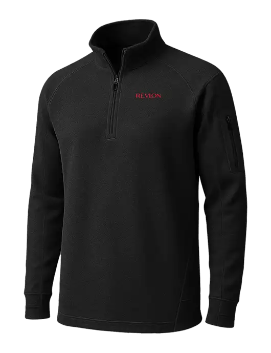 Black Tech Fleece 1/4 Zip Pullover w/Revlon Logo