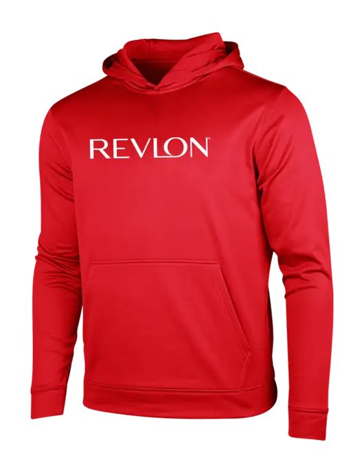 Deep Red Sport-Wick Fleece Hooded Pullover w/Revlon Logo