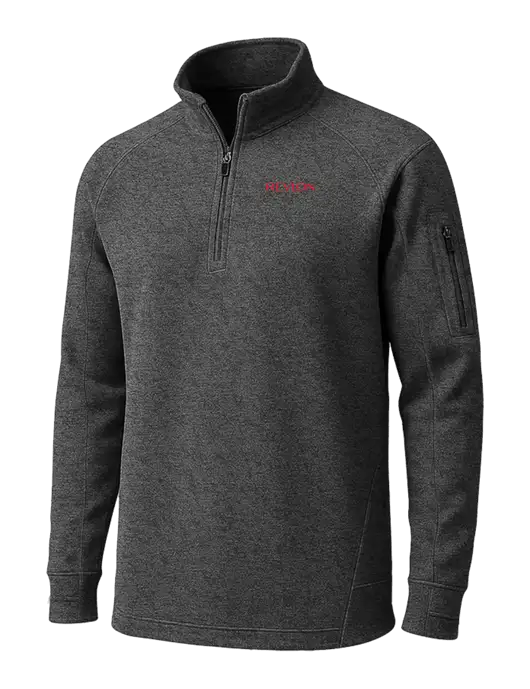 Graphite Heather Tech Fleece 1/4 Zip Pullover w/Revlon Logo