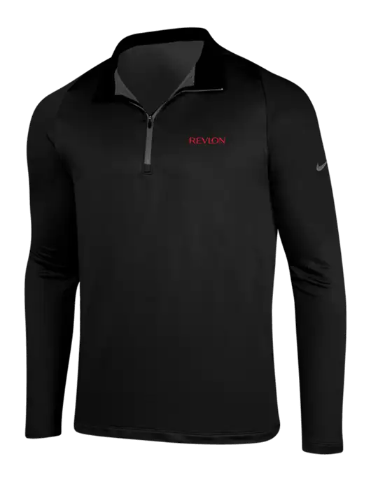 NIKE Black/Dark Grey Dry-Fit Stretch 1/2 Zip Cover-Up w/Revlon Logo