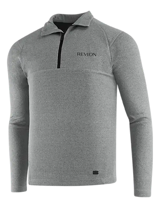 OGIO Petrol Grey Heather Transition 1/4 Zip Pullover w/Revlon Logo