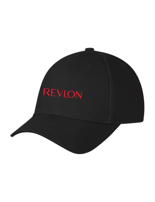 Black Structured Cap Hook & Loop w/Revlon Logo
