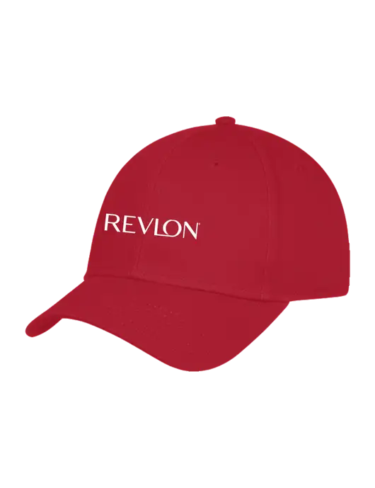 Red Structured Cap Hook & Loop w/Revlon Logo
