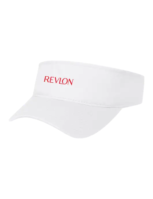 White Cap Visor w/Revlon Logo