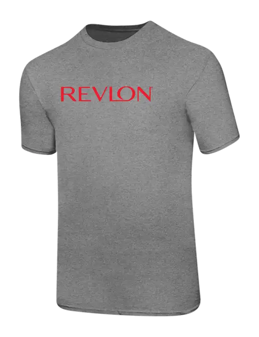 Ring Spun Light Heather Grey 4.5 oz T-Shirt w/Revlon Logo