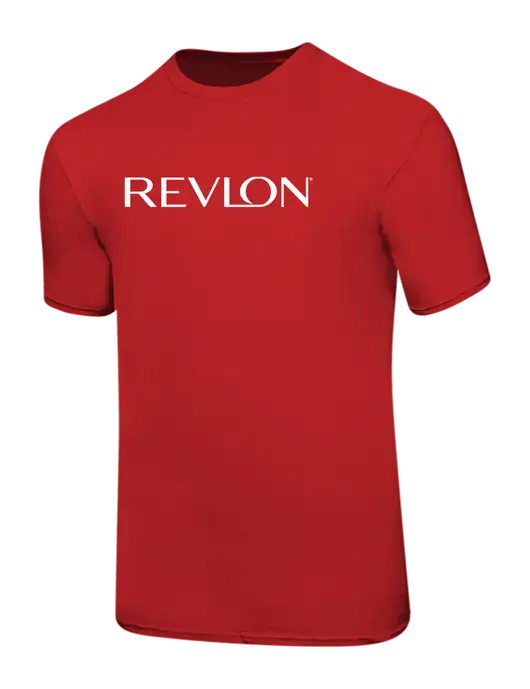 Ring Spun Red 4.5 oz T-Shirt w/Revlon Logo