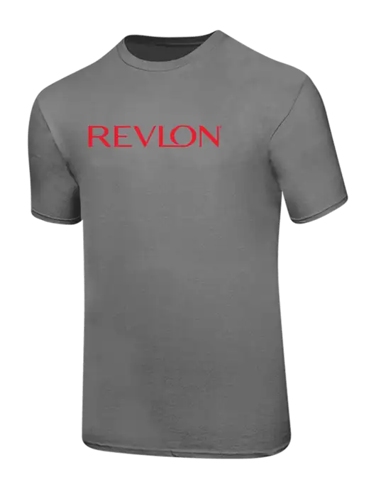 Ring Spun Medium Grey 4.5 oz T-Shirt w/Revlon Logo