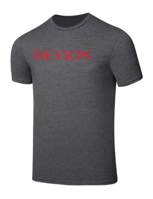 Seriously Soft Heathered Charcoal T-Shirt w/Revlon Logo