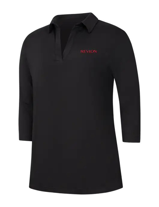 Womens Black Luxe Knit Tunic w/Revlon Logo