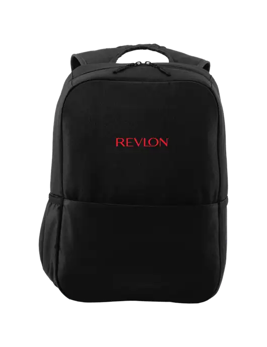 Access Square Laptop Black Backpack w/Revlon Logo