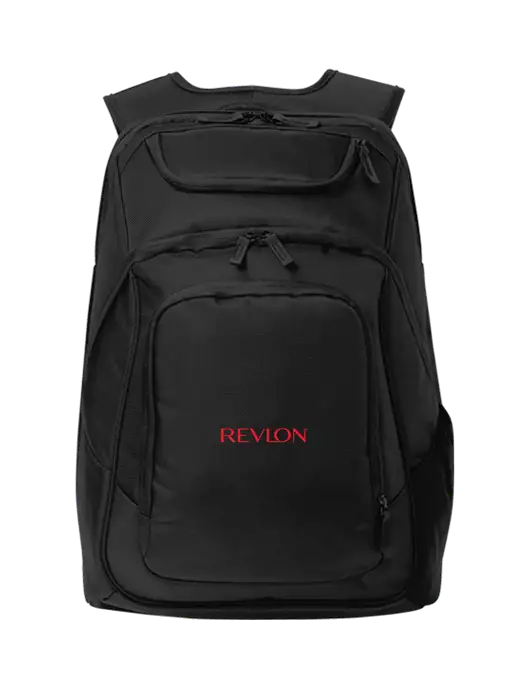 Executive Black Laptop Backpack w/Revlon Logo