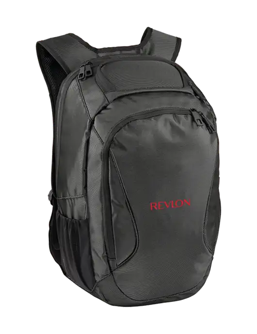Stealth Dark Grey/Black Laptop Backpack w/Revlon Logo