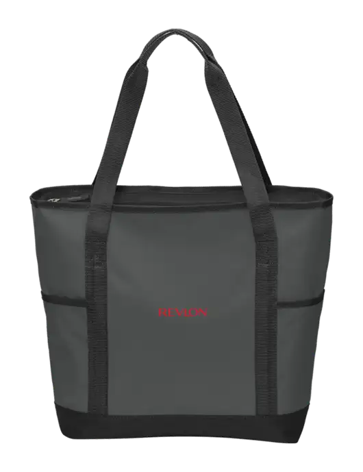 On the Go Charcoal/Black Tote  w/Revlon Logo