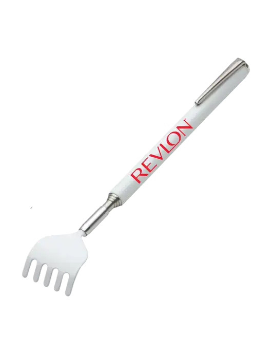 Telescopic White Back Scratcher w/Revlon Logo